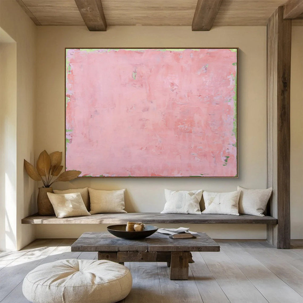 Pale Pink with Subtle Textures - Soft Color Field Art CT1791