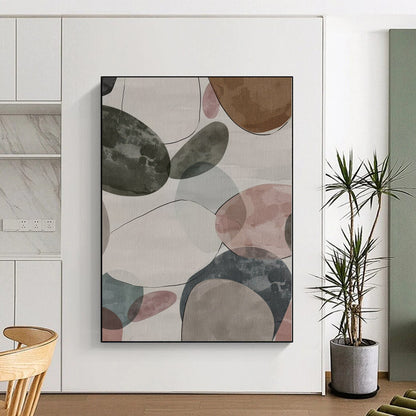 “Colorful Oval Shapes” Abstract Acrylic Art CT0268