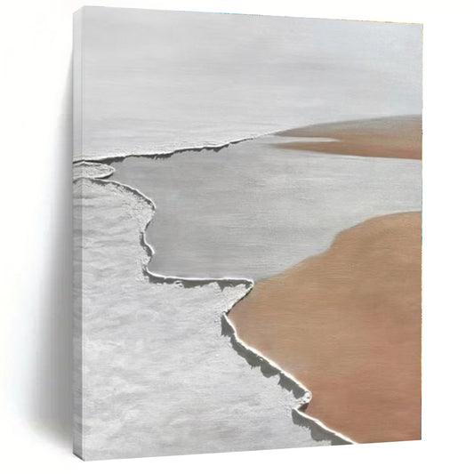 “White - Brown Minimalist Landscape” - Abstract Minimalist Landscape CT0406