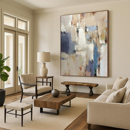 “Soft Neutral Abstraction” Abstract Acrylic Art CT0322