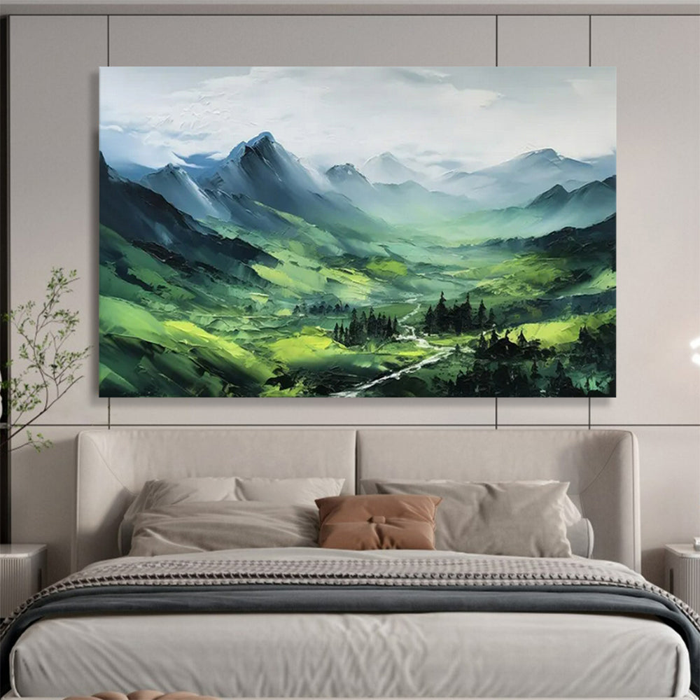 “Green Mountain Valley” – Impressionistic Landscape Oil Painting CT1770