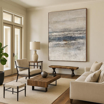 “Neutral Textured Layers” - Abstract Work with Grays, Blues, Browns CT0099