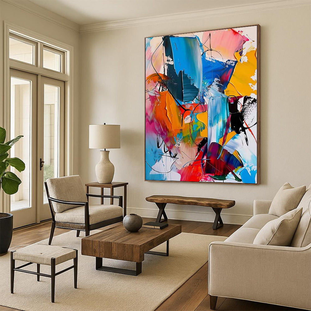 “Colorful Abstract Dynamism” Expressionistic Acrylic Art CT0231