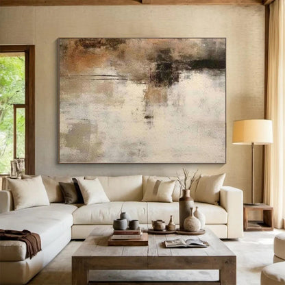 “Brown - Gray Textured Abstraction” Abstract Acrylic Art CT0249