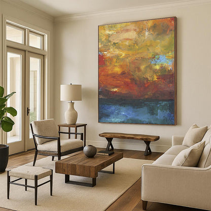 “Warm - Toned Abstract Landscape” - Abstract Impressionistic Painting CT0415