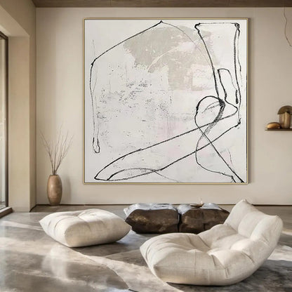 “Black - White Textured Line” Charcoal Drawing CT0163