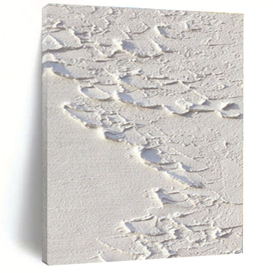 “Cracked White Texture”，Abstract Textural Acrylic Painting CT0522