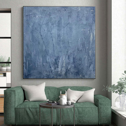 “Blue Textured Abstraction” - Abstract Expressionist Art CT0459