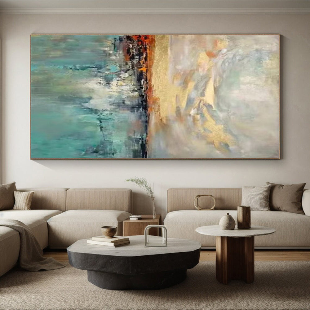 “Colorful Sky & Sea: Impressionistic Abstraction” - Abstract Seascape Painting CT0388