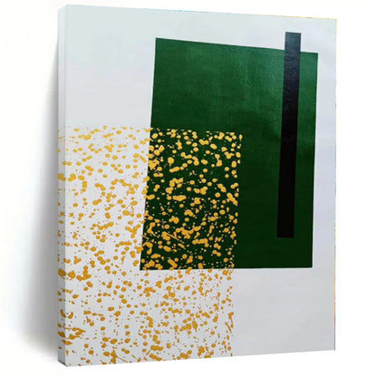 “Green - Yellow Geometric Abstraction” - Abstract Minimalist Art CT0463