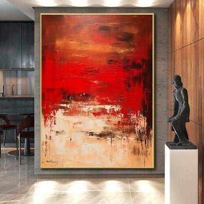 “Red - Brown Abstract Landscape” - Abstract Landscape Art CT0482