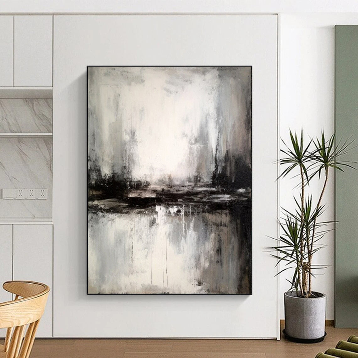 “Monochrome Abstract Landscape”，Abstract Monochrome Art CT0623
