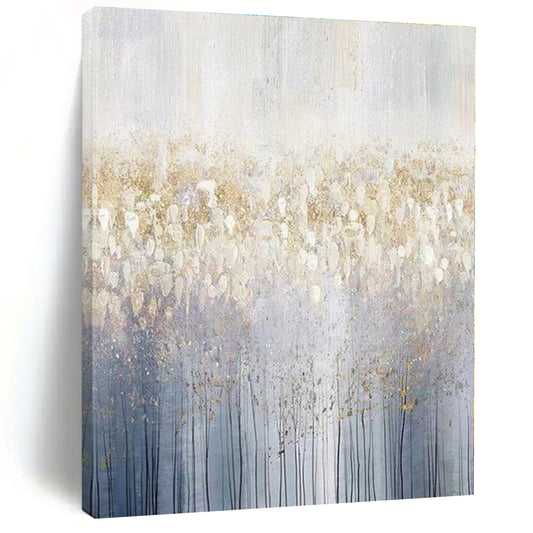 “Gold - Speckled Forest Abstract”，Abstract Landscape Acrylic Painting CT0592