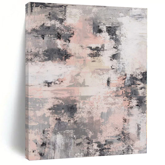 “Muted Urbanity” - Abstract Work with Gray, Pink, White, Black CT0051