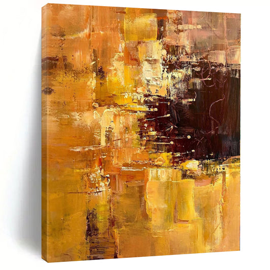 “Gold - Brown Abstract Layers” Impressionistic Acrylic Art CT0212