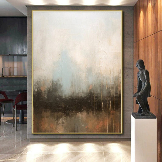 “Neutral - Blue Abstract Mist” - Abstract Landscape Art CT0450