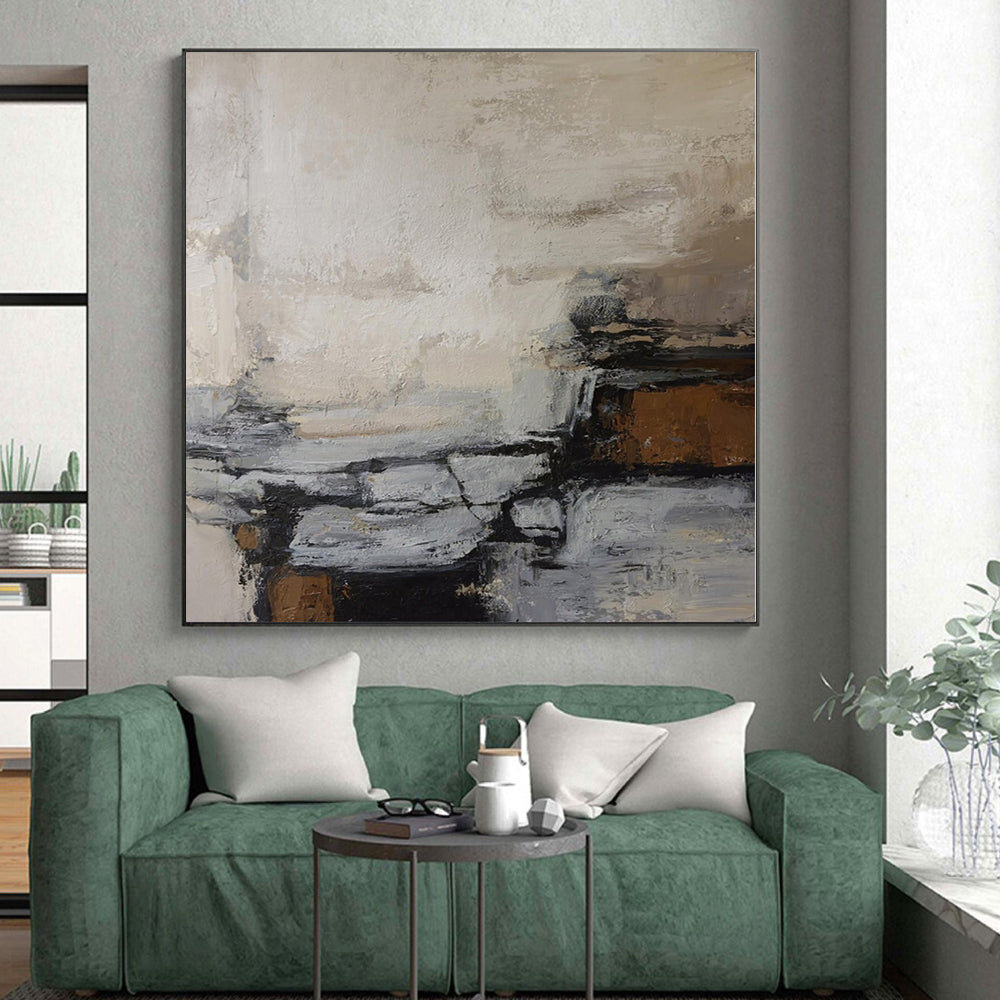 “Neutral - Toned Textured Abstraction” Abstract Acrylic Art CT0257