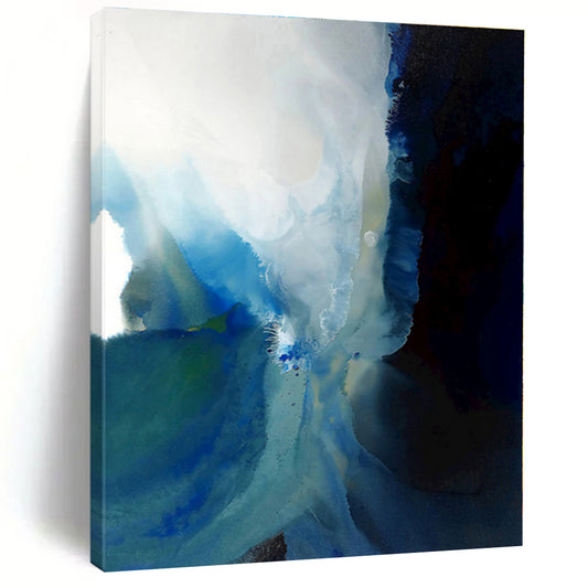 “Blue and Black Fluid Abstraction”，Abstract Fluid Art CT0587