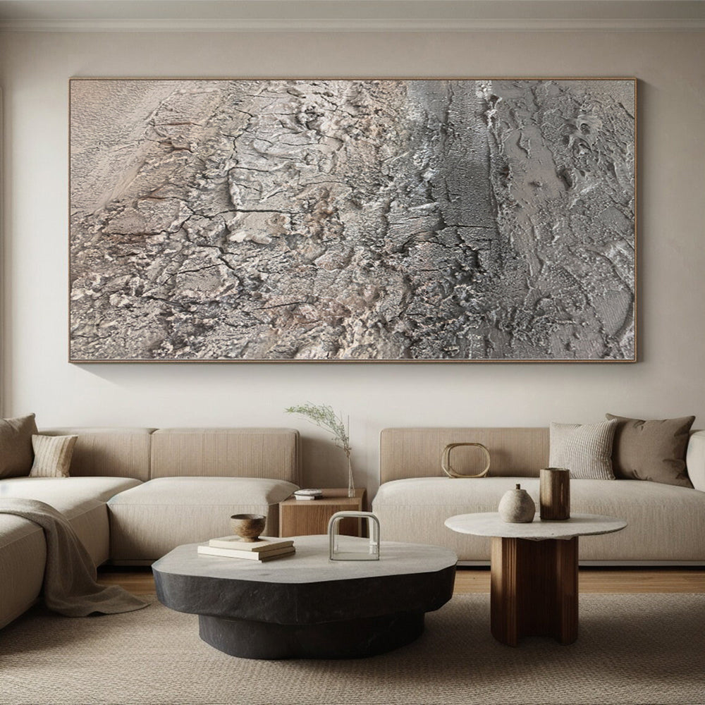 “Rough Textured Abyss” - Abstract Work with Grays, Browns CT0102