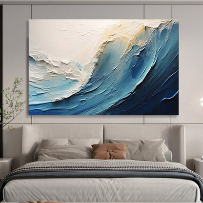 “Textured Ocean Wave” - White, blue; thick, raised paint to look like a wave CT1558