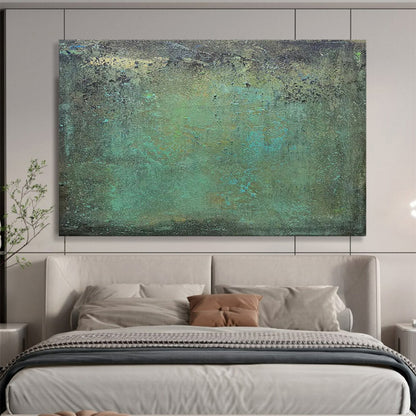 “Mossy Textures” - Greens, blues, earthy tones; textured, weathered abstract surface CT1518