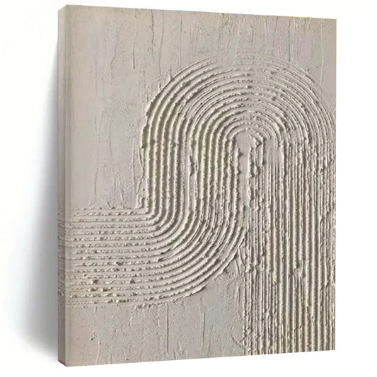 “Light Grey Textured Arcs”，Textured Abstract Art CT0596