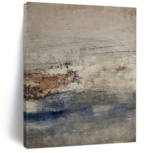 “Gray - Blue Textured Horizon” Abstract Oil Painting CT0129