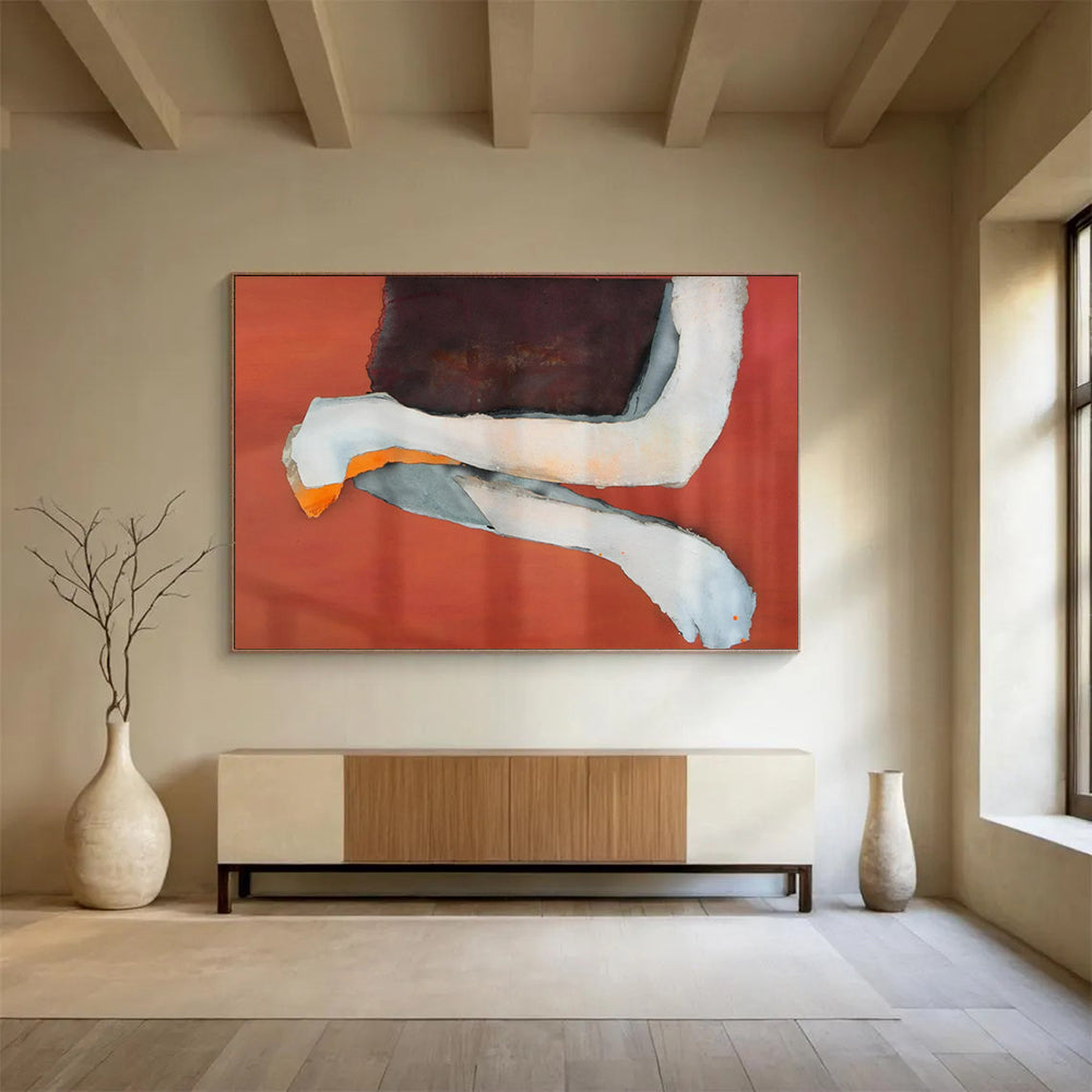 “Orange - Toned Abstract Collage” – Abstract Mixed - Media Collage CT1783