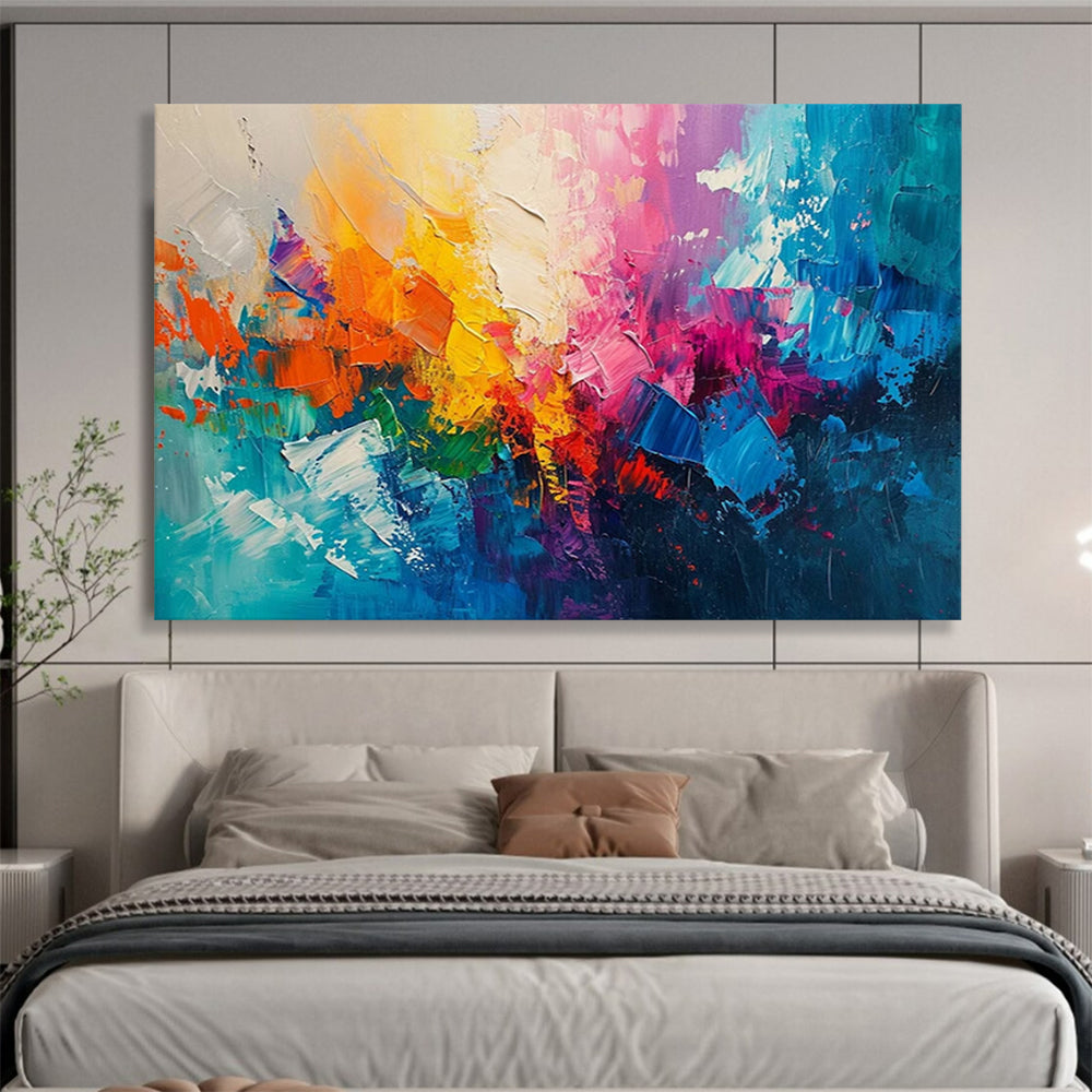 “Rainbow Burst” - A vibrant abstract of clashing bright colors CT1643