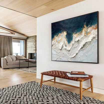 “Textured Ocean Waves” – Impasto Coastal Acrylic Painting CT1749