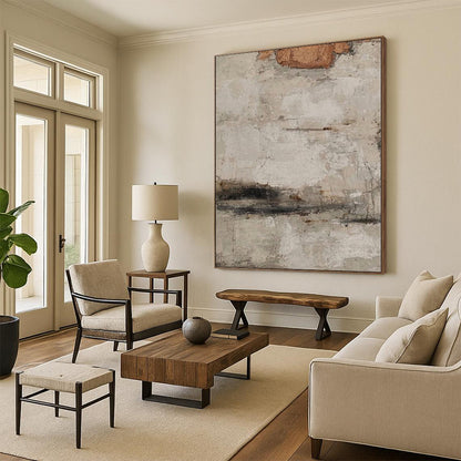 “Aged Textured Surface” - Abstract Art with Grays, Browns, Blacks CT0101