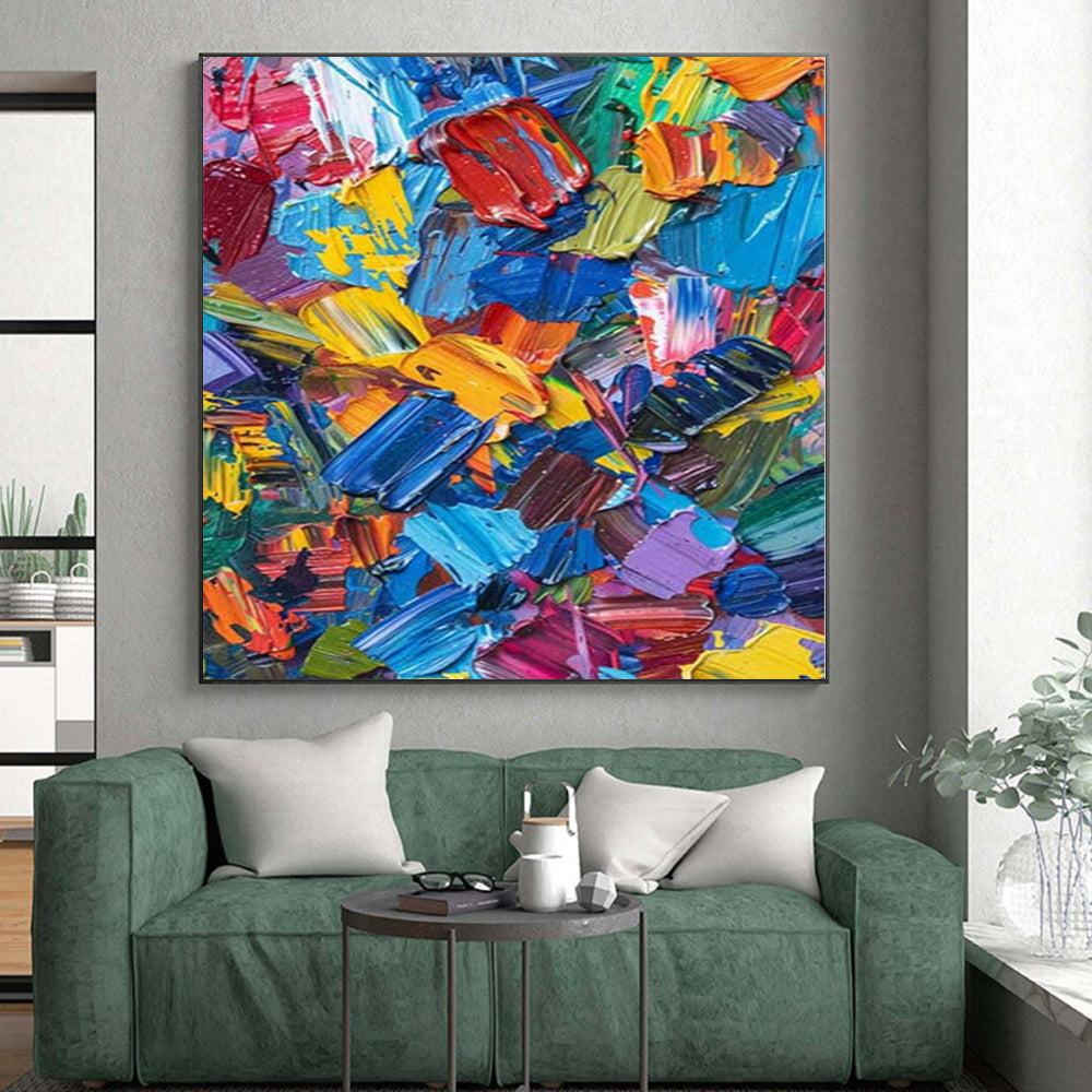 “Colorful Palette Knife Abstract” Impasto - Style Acrylic Art CT0229