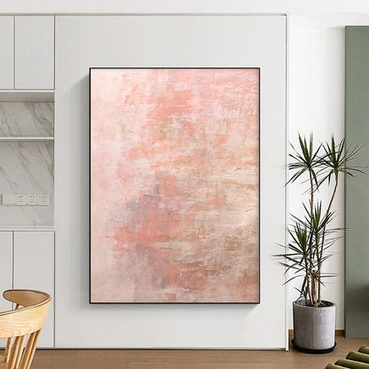 “Blush Whispers” - Abstract Painting with Soft Pink, Beige, Subtle Tones CT0016