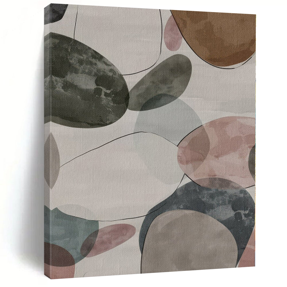 “Colorful Oval Shapes” Abstract Acrylic Art CT0268
