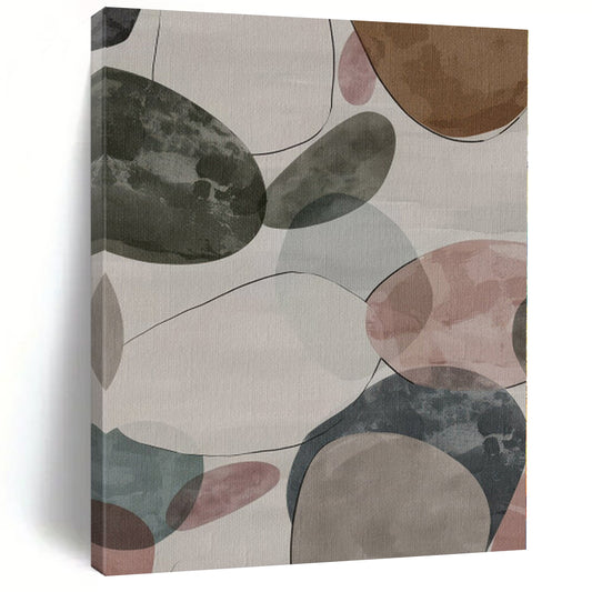 “Colorful Oval Shapes” Abstract Acrylic Art CT0268