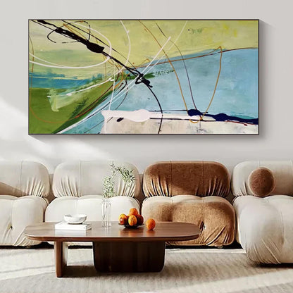 “Colorful Abstract Lines and Shapes” Expressionistic Acrylic Art CT0179