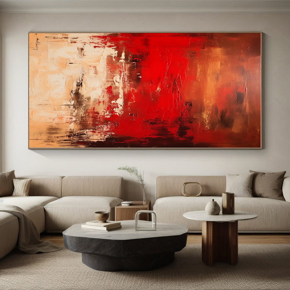 “Red - Brown Abstract Landscape” - Abstract Landscape Art CT0482