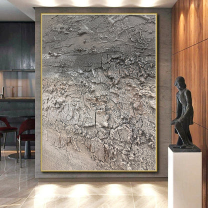 “Rough Textured Abyss” - Abstract Work with Grays, Browns CT0102