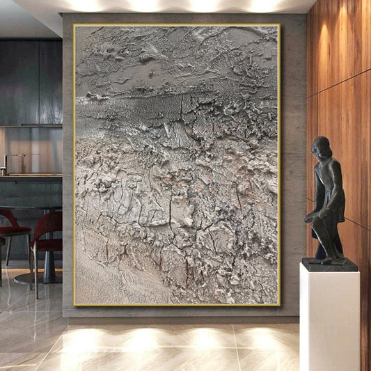 “Rough Textured Abyss” - Abstract Work with Grays, Browns CT0102