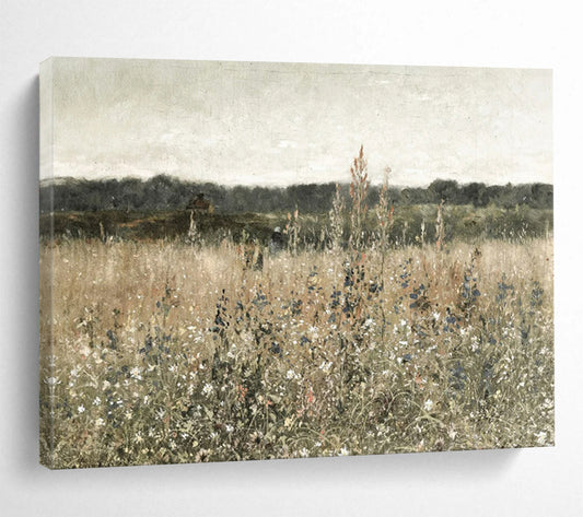 “Wildflower Field in Neutral” - Browns, greens, soft whites; detailed, muted meadow scene CT1612