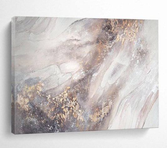 “Neutral and Gold Abstract” – Textured Abstract Acrylic Painting CT1771