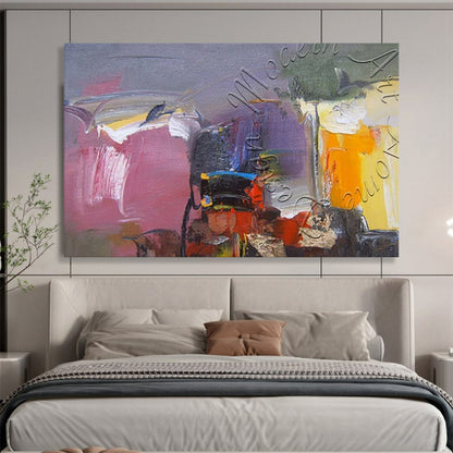 “Colorful Abstract Layers” - Pinks, purples, yellows, oranges; bold, textured color blocks CT1622