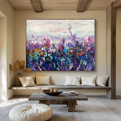 “Purple Meadow” - Shades of purple, pink, blue, and yellow; a dreamy flower field with colors blending like a hazy mist CT1530