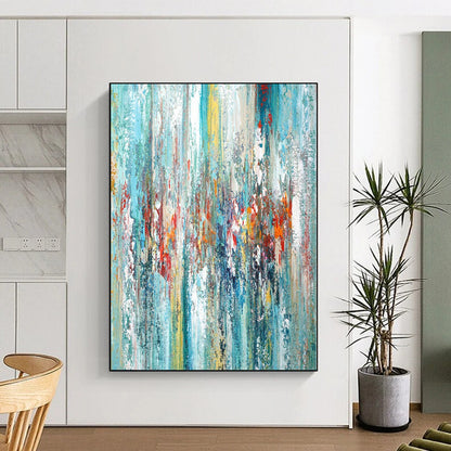 “Vibrant Vertical Streaks” Abstract Acrylic Art CT0284