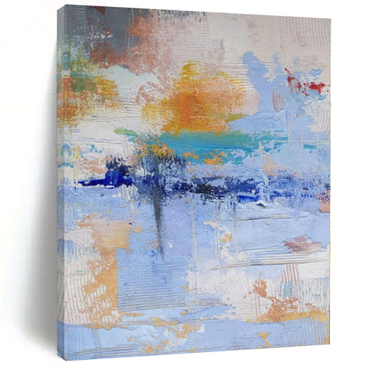 “Blue - Orange Abstract Impressions” Expressionistic Acrylic Art CT0224