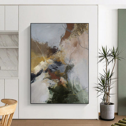 “Earth - Toned Abstract Pathways” Abstract Acrylic Art CT0254