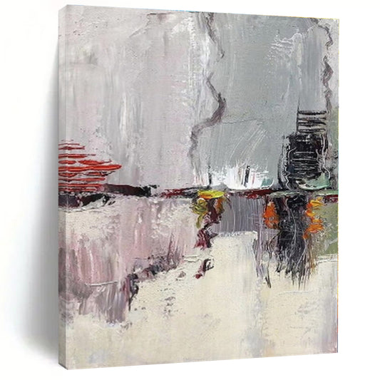“Gray - Colorful Abstract Landscape” - Abstract Impressionistic Painting CT0402