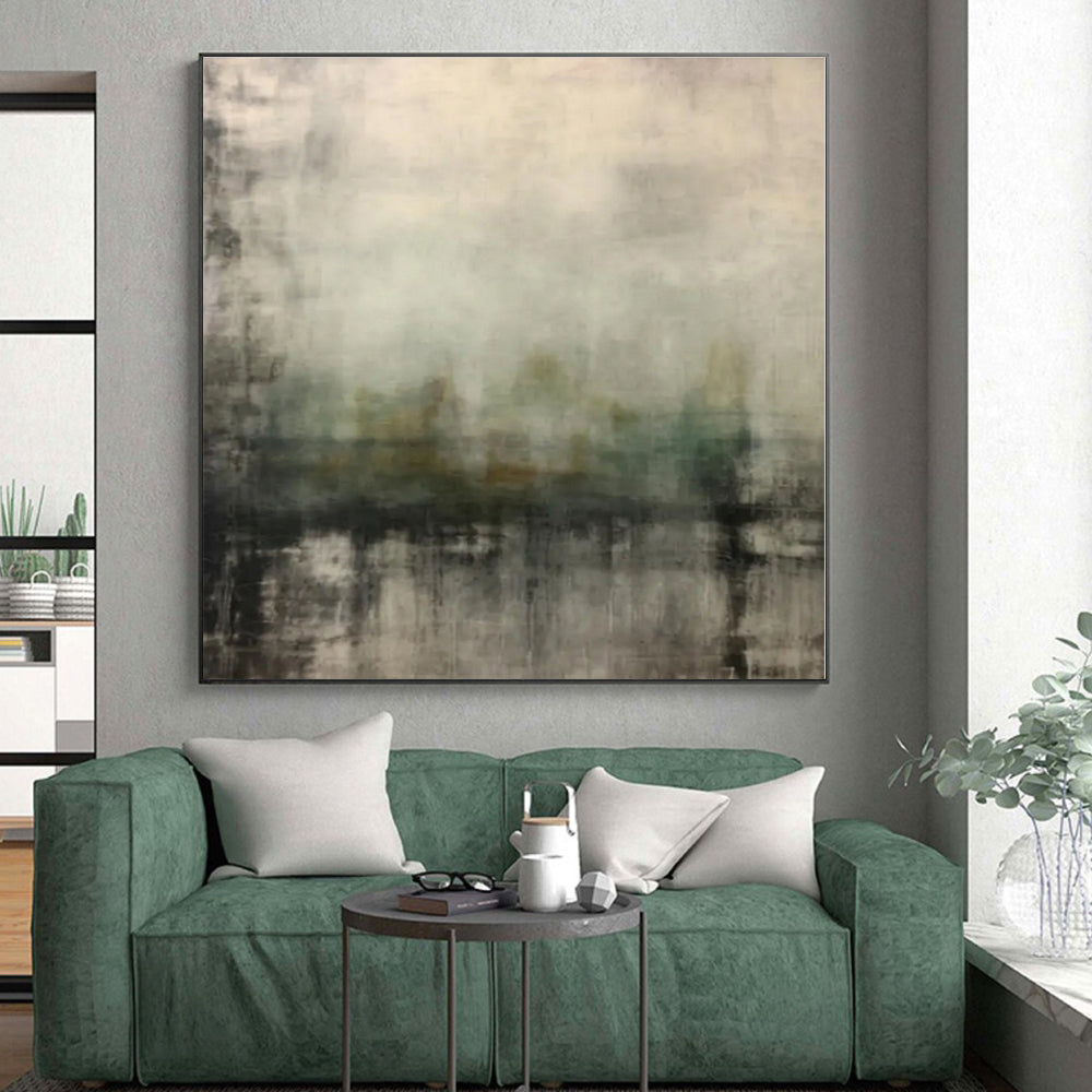 “Misty Landscape in Neutral Tones”，Abstract Atmospheric Oil Painting CT0528