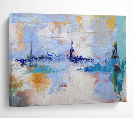 “Pastel Cityscape Whispers” – Abstract Impressionist Acrylic Painting CT1746