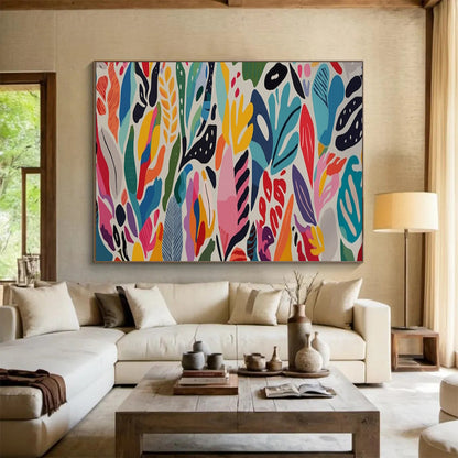 “Hand - painted Colorful Foliage” - Vibrant floral pattern in diverse colors CT1649